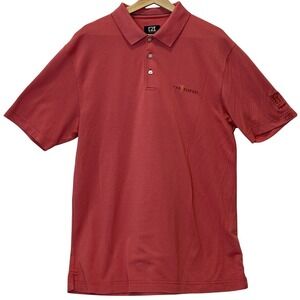 Cutter & Buck Mens The Players TPC Sawgrass Golf Polo Shirt Red Check Large